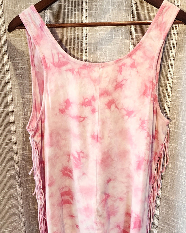Wound Up Tie Dye Mandala Intertwined Elephants & Dreamcatcher Graphic with Fringe