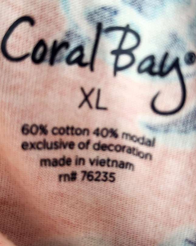 New Coral Bay Soft & Stretchy Elastic Waist Tie Front Sea Turtle Shorts with Pockets