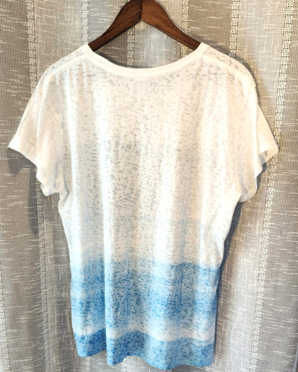 Artisans Burnout Textured Semi Sheer Beach Life Sea Turtle T-Shirt