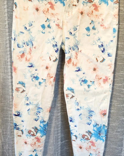 Truth & Theory Floral Print Skinny Soft Stretch 5 Pocket Jeans