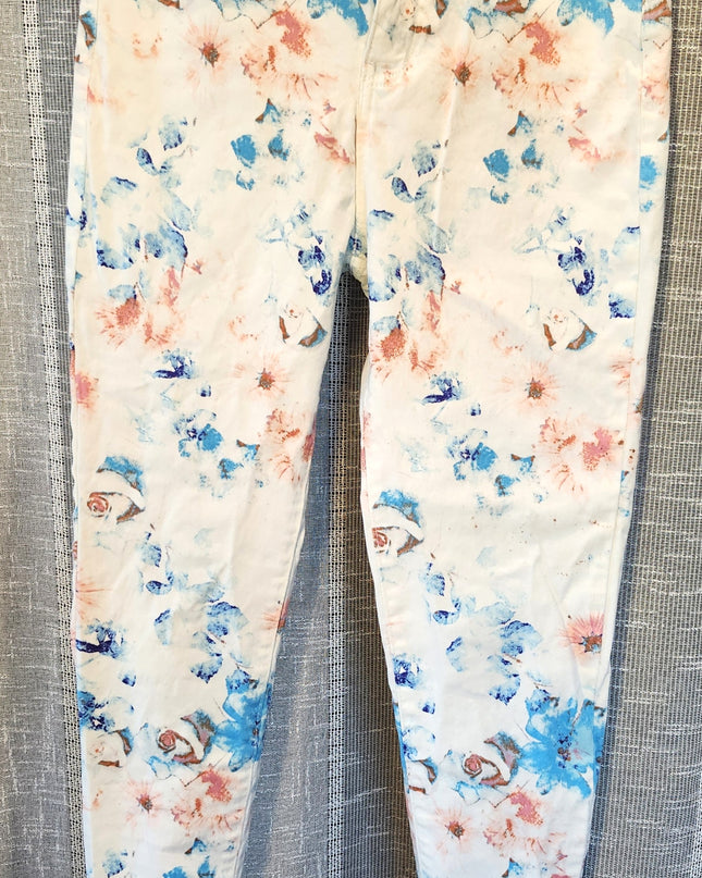Truth & Theory Floral Print Skinny Soft Stretch 5 Pocket Jeans