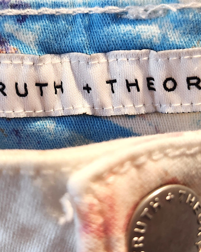 Truth & Theory Floral Print Skinny Soft Stretch 5 Pocket Jeans