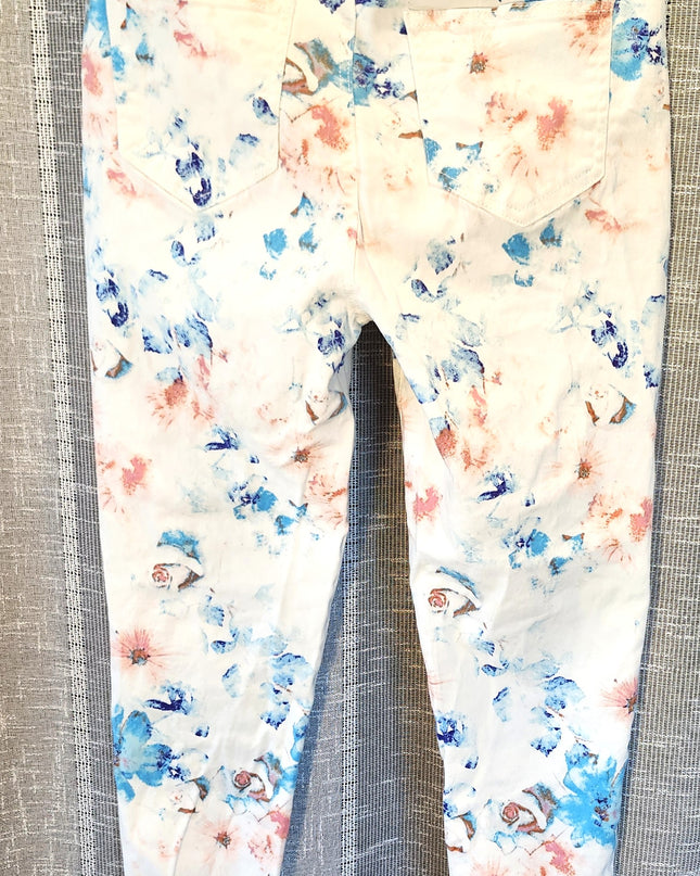 Truth & Theory Floral Print Skinny Soft Stretch 5 Pocket Jeans