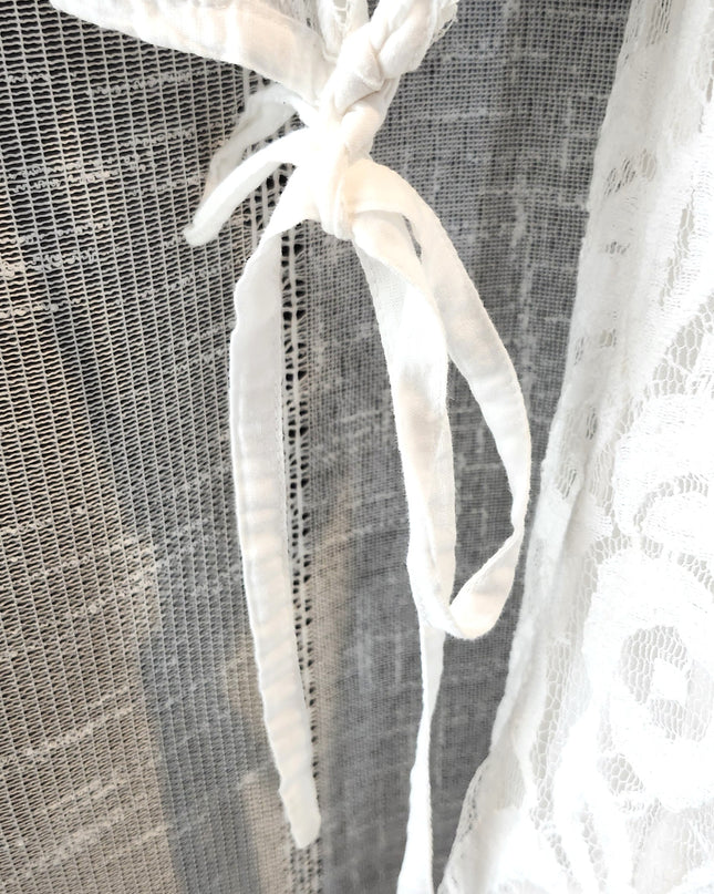 Anthropologie Vintage Inspired Solitaire by Ravi Khosla White Lace Boho Crochet Mini Shift Dress