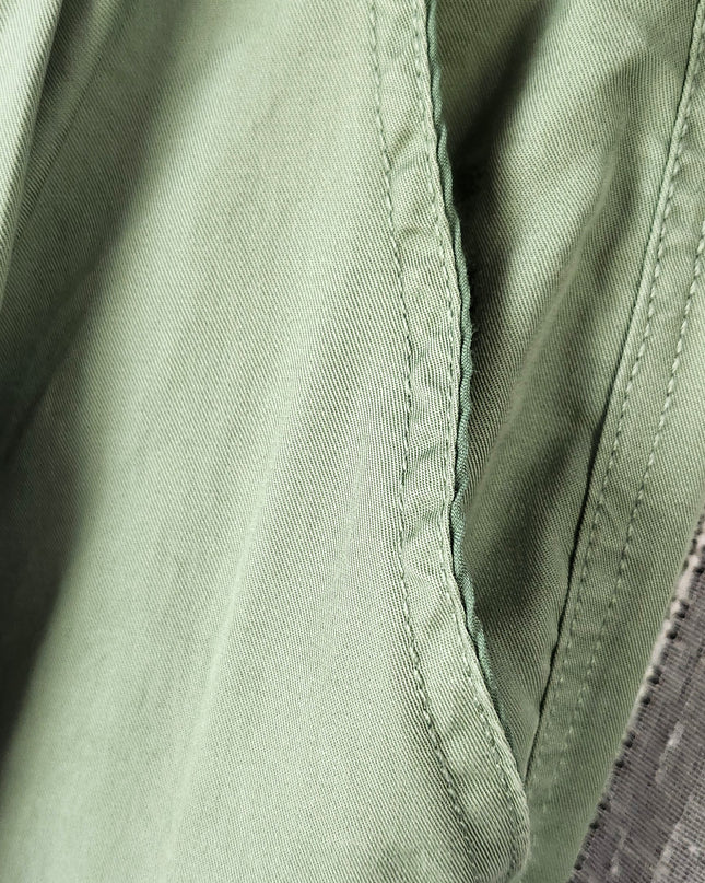 New Hunter and Brown Sage Green Relaxed Utility Cargo Pants with Back Elastic Band