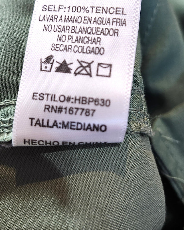 New Hunter and Brown Sage Green Relaxed Utility Cargo Pants with Back Elastic Band