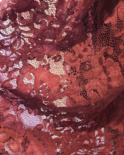 Dressy Star Romantic Burgundy Lace Halter Dress with High Low Hemline