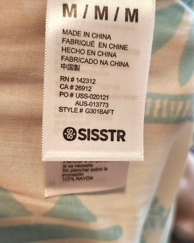 New Sisstrevolution Welcome to Paradise Indie Hoffman Collection Sea Salt Tropical Print Pants