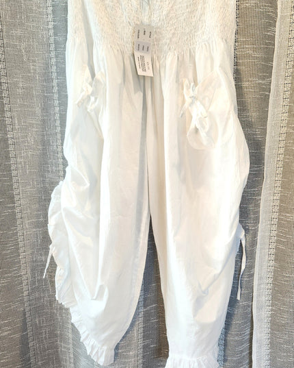 NEW Zury Collection Boutique 100% Cotton Ruffled Pantaloon Harem Pants