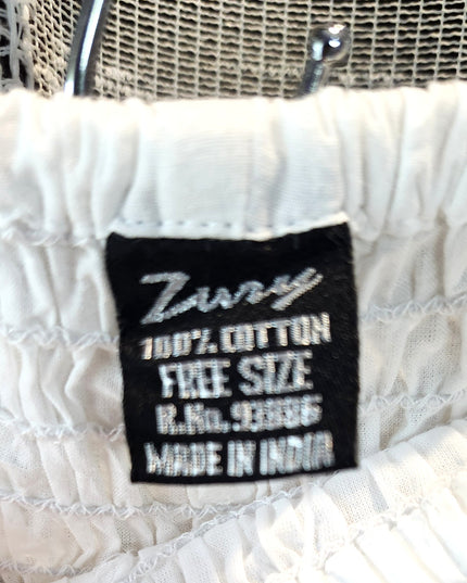 NEW Zury Collection Boutique 100% Cotton Ruffled Pantaloon Harem Pants