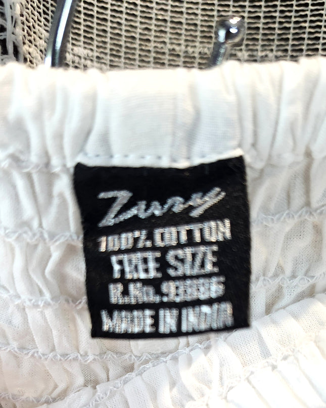 NEW Zury Collection Boutique 100% Cotton Ruffled Pantaloon Harem Pants