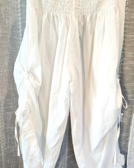 NEW Zury Collection Boutique 100% Cotton Ruffled Pantaloon Harem Pants