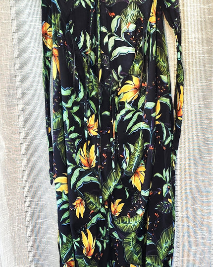 NWOT Olivaceous Bohemian Boutique Tropical Floral Halter keyhole Jumpsuit