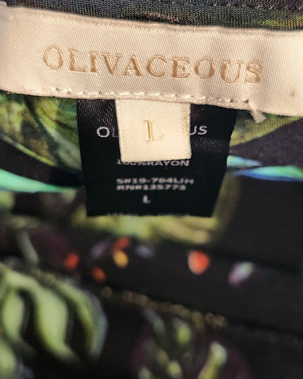 NWOT Olivaceous Bohemian Boutique Tropical Floral Halter keyhole Jumpsuit