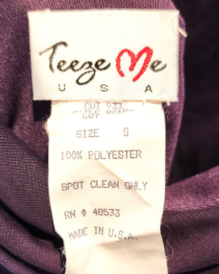 Vintage Y2k Teeze Me Purple Floral Beaded Midi Dress with Asymmetric Hemline and Cowl Back ress