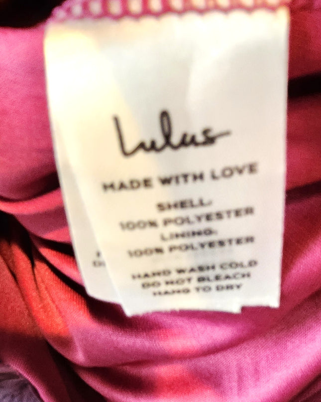 NEW Lulu's "Garden Romance" Magenta Floral Print Organza Maxi Dress