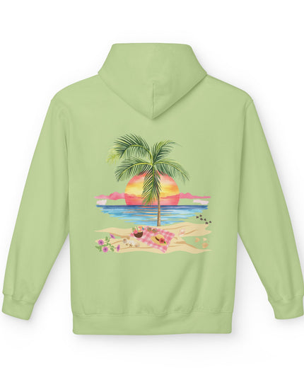 Hibiscus Hippie Designed Paradise Palm Hoodie — "Peace Love & Paradise" - Melbourne Beach Florida Sunrise Pullover