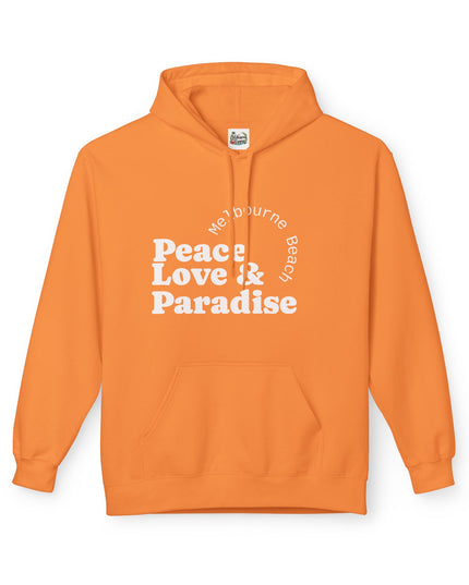 Hibiscus Hippie Designed Paradise Palm Hoodie — "Peace Love & Paradise" - Melbourne Beach Florida Sunrise Pullover