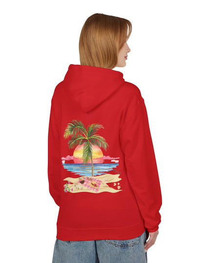 Hibiscus Hippie Designed Paradise Palm Hoodie — "Peace Love & Paradise" - Melbourne Beach Florida Sunrise Pullover