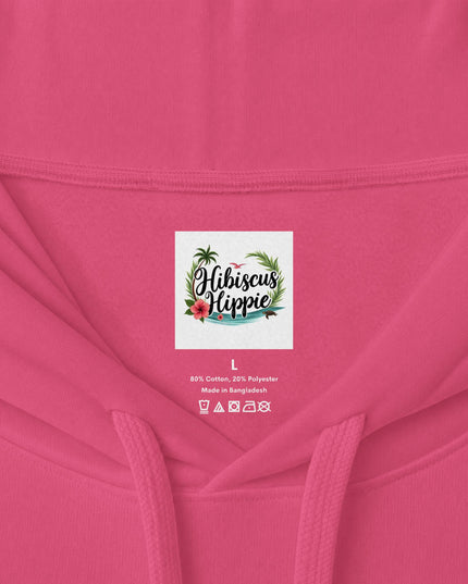 Hibiscus Hippie Designed Paradise Palm Hoodie — "Peace Love & Paradise" - Melbourne Beach Florida Sunrise Pullover