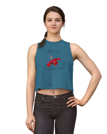 Wild Soul Passionate Heart Crop Top — Floral Graphic Women's Tank