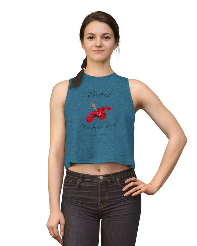 Wild Soul Passionate Heart Crop Top — Floral Graphic Women's Tank