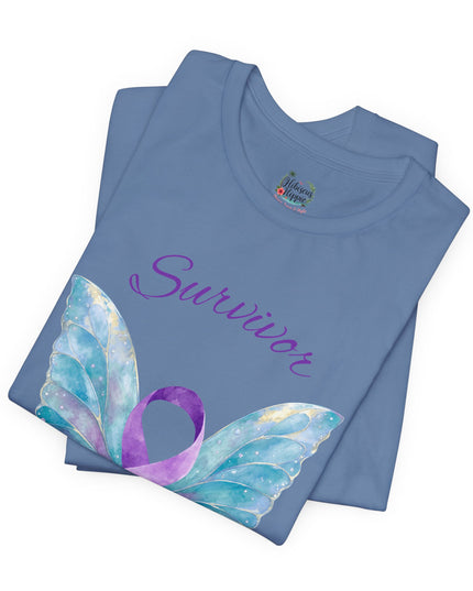 Domestic Violence Awareness Shirt | Survivor Teal and Purple Ribbon Butterfly Tee | Abuse Survivor Gift, Transformation in Progress Graphic T-Shirt, Empowering Healing Support Clothing