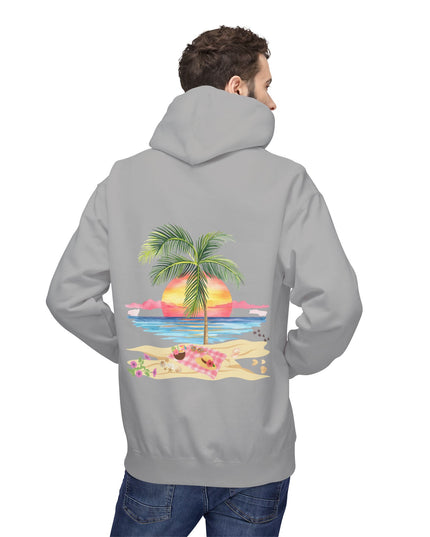 Hibiscus Hippie Designed Paradise Palm Hoodie — "Peace Love & Paradise" - Melbourne Beach Florida Sunrise Pullover