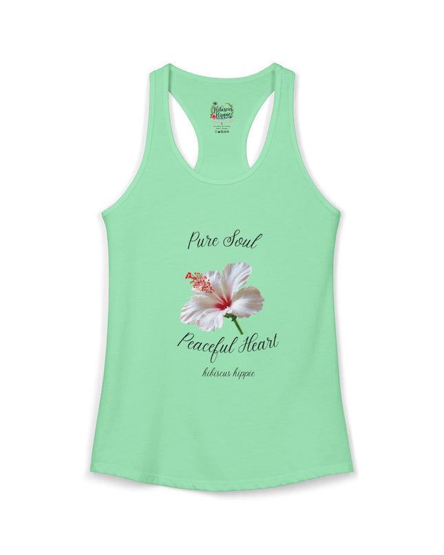 "Dress the Way Your Soul Feels" Pure Soul Peaceful Heart Racerback Tank