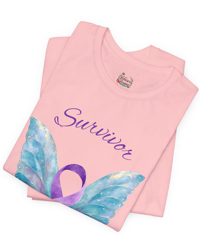 Domestic Violence Awareness Shirt | Survivor Teal and Purple Ribbon Butterfly Tee | Abuse Survivor Gift, Transformation in Progress Graphic T-Shirt, Empowering Healing Support Clothing