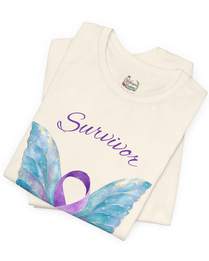 Domestic Violence Awareness Shirt | Survivor Teal and Purple Ribbon Butterfly Tee | Abuse Survivor Gift, Transformation in Progress Graphic T-Shirt, Empowering Healing Support Clothing