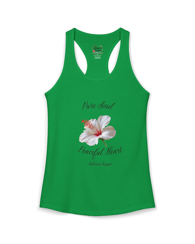 "Dress the Way Your Soul Feels" Pure Soul Peaceful Heart Racerback Tank