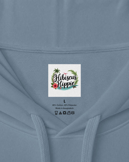 Hibiscus Hippie Designed Paradise Palm Hoodie — "Peace Love & Paradise" - Melbourne Beach Florida Sunrise Pullover