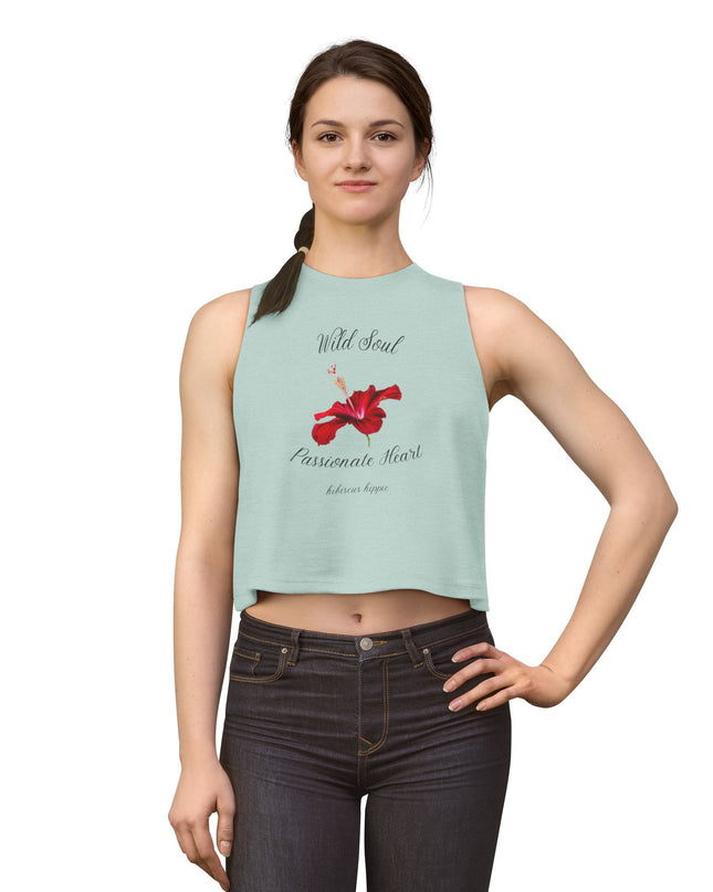 Wild Soul Passionate Heart Crop Top — Floral Graphic Women's Tank