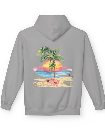 Hibiscus Hippie Designed Paradise Palm Hoodie — "Peace Love & Paradise" - Melbourne Beach Florida Sunrise Pullover