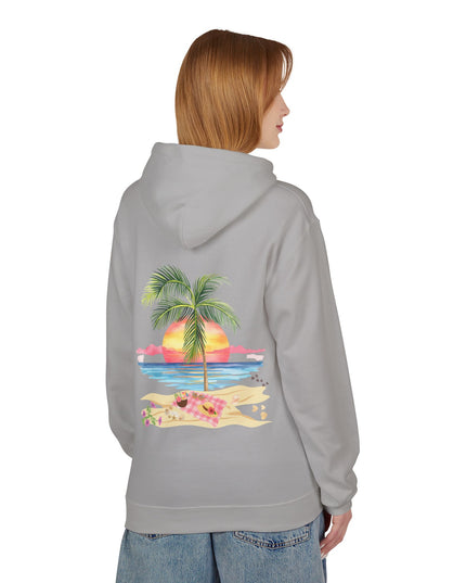 Hibiscus Hippie Designed Paradise Palm Hoodie — "Peace Love & Paradise" - Melbourne Beach Florida Sunrise Pullover