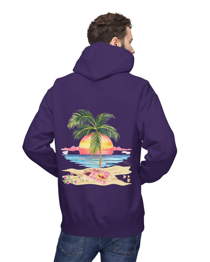 Hibiscus Hippie Designed Paradise Palm Hoodie — "Peace Love & Paradise" - Melbourne Beach Florida Sunrise Pullover