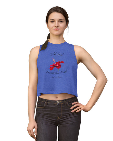 Wild Soul Passionate Heart Crop Top — Floral Graphic Women's Tank