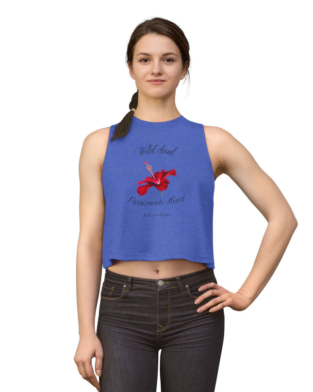Wild Soul Passionate Heart Crop Top — Floral Graphic Women's Tank