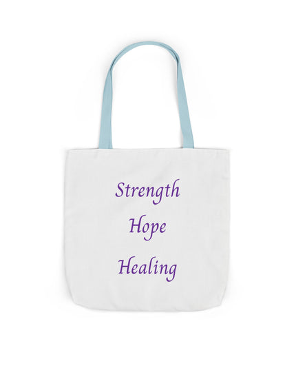 Domestic Violence Survivor Tote Bag | Teal and Purple Ribbon Butterfly Canvas Shopping Bag | Abuse Survivor Gift, Transformation in Progress Everyday Carrying Bag, Empowering Healing Reusable Grocery Bag