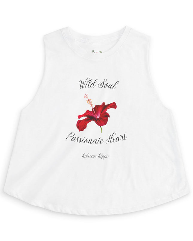 Wild Soul Passionate Heart Crop Top — Floral Graphic Women's Tank