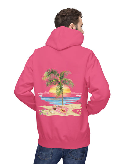 Hibiscus Hippie Designed Paradise Palm Hoodie — "Peace Love & Paradise" - Melbourne Beach Florida Sunrise Pullover