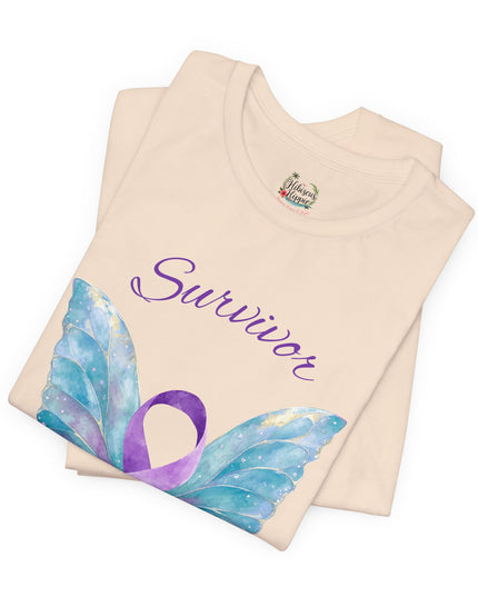 Domestic Violence Awareness Shirt | Survivor Teal and Purple Ribbon Butterfly Tee | Abuse Survivor Gift, Transformation in Progress Graphic T-Shirt, Empowering Healing Support Clothing