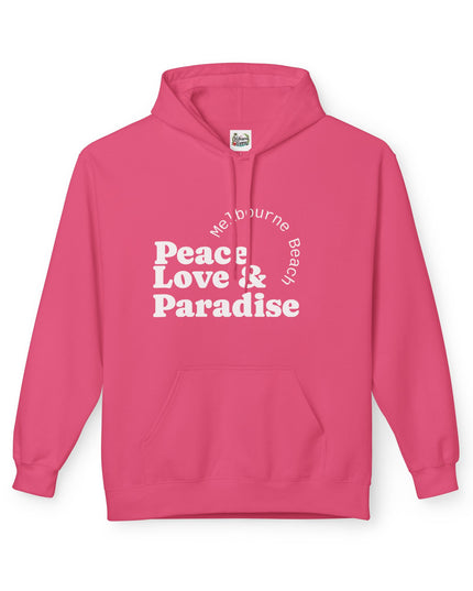 Hibiscus Hippie Designed Paradise Palm Hoodie — "Peace Love & Paradise" - Melbourne Beach Florida Sunrise Pullover