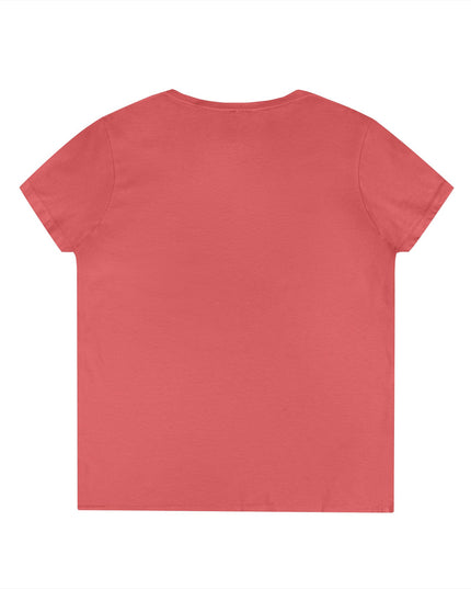 Ladies' V-Neck T-Shirt — "Energetic Soul, Healing Heart" Orange Floral Graphic