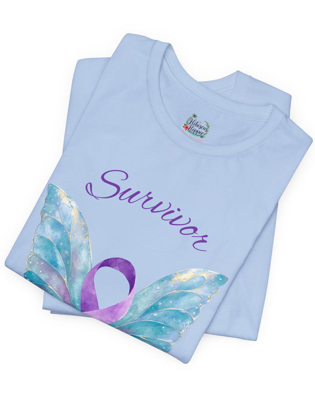 Domestic Violence Awareness Shirt | Survivor Teal and Purple Ribbon Butterfly Tee | Abuse Survivor Gift, Transformation in Progress Graphic T-Shirt, Empowering Healing Support Clothing