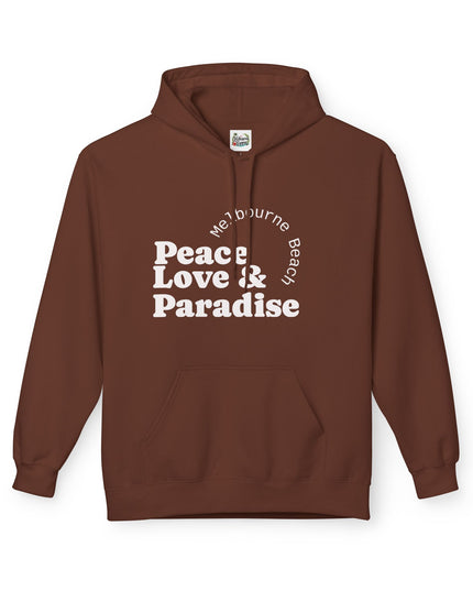 Hibiscus Hippie Designed Paradise Palm Hoodie — "Peace Love & Paradise" - Melbourne Beach Florida Sunrise Pullover
