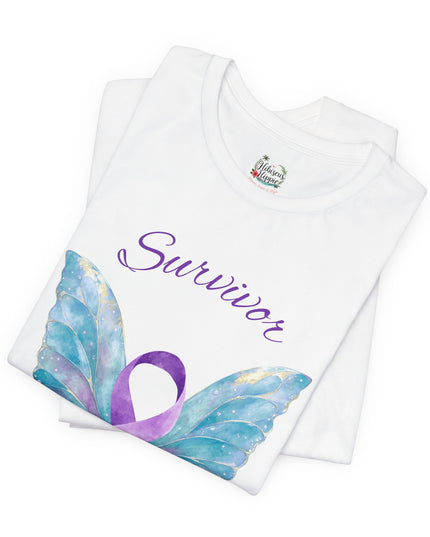 Domestic Violence Awareness Shirt | Survivor Teal and Purple Ribbon Butterfly Tee | Abuse Survivor Gift, Transformation in Progress Graphic T-Shirt, Empowering Healing Support Clothing
