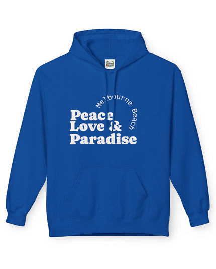 Hibiscus Hippie Designed Paradise Palm Hoodie — "Peace Love & Paradise" - Melbourne Beach Florida Sunrise Pullover