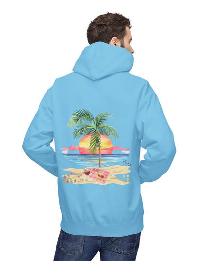 Hibiscus Hippie Designed Paradise Palm Hoodie — "Peace Love & Paradise" - Melbourne Beach Florida Sunrise Pullover